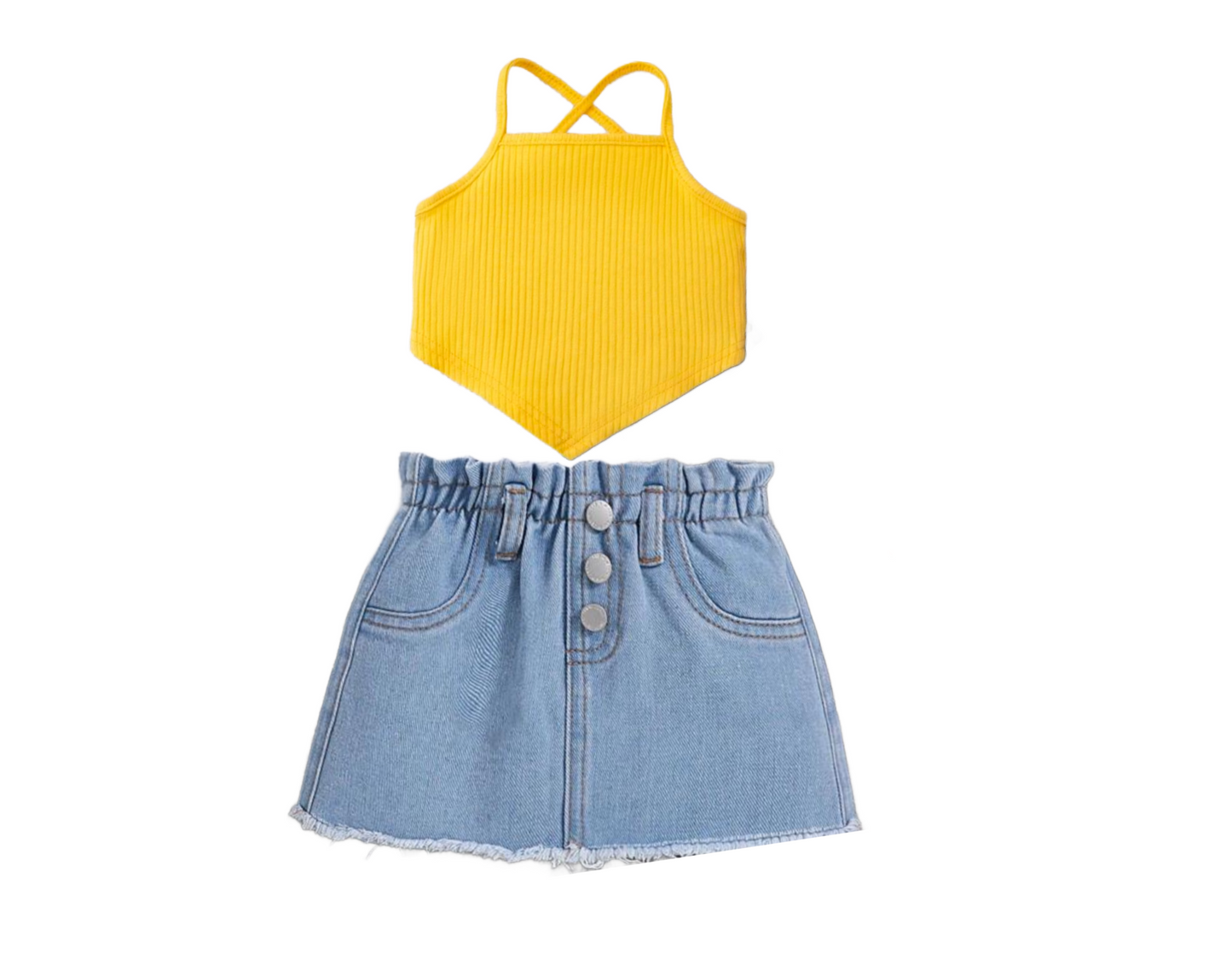 2PC. GIRLS JEAN SKIRT