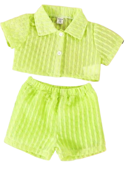 2pc. lime green short set