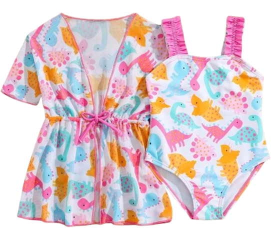 BABY GIRL 2PC.DINOSAUR SWIMWEAR