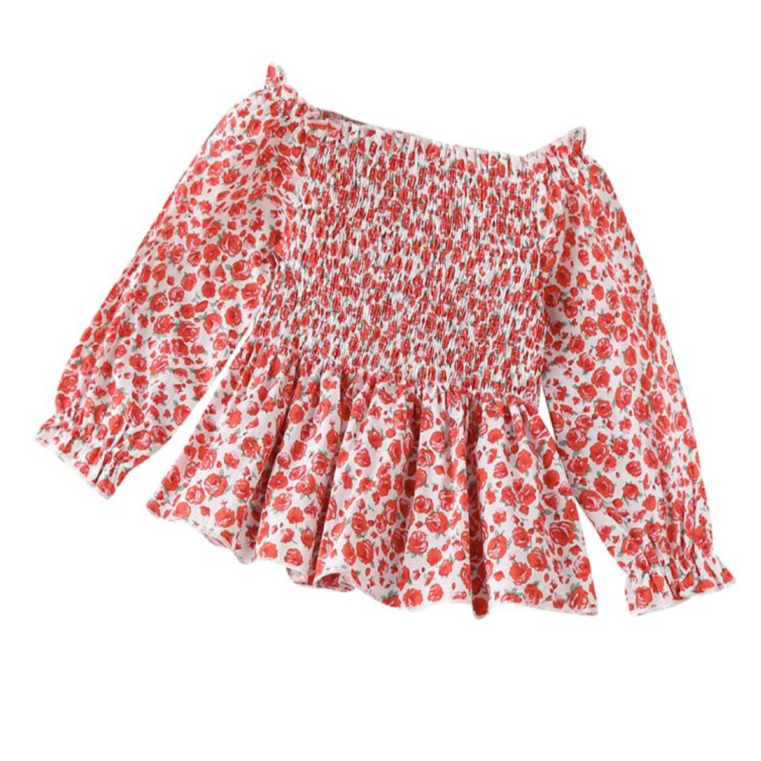 OFF SHOULDER FLOWER TOP