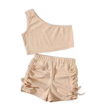 ONE SHOULDER 2PC.SHORT SET