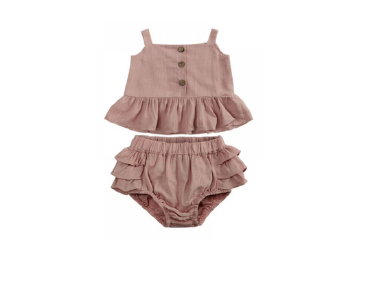 BABY GIRL LINNEN SHORT SET