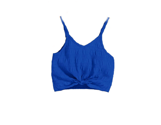 Royal Blue Spaghetti Strap Crop Top with front knot