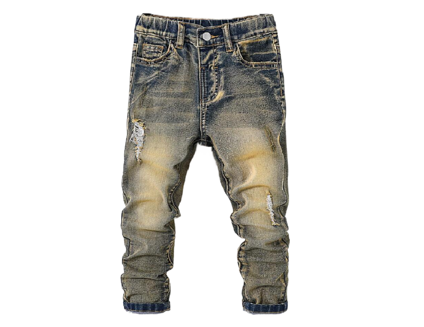 BROWN WASH OFF LONG BOY JEANS