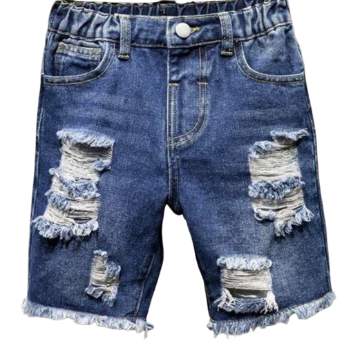 Short Ripped Blue Jeans