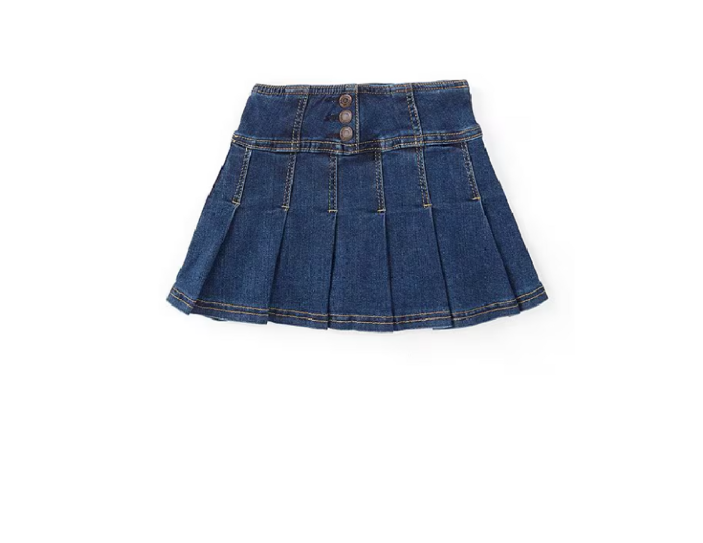 Pleated Jean Skirt