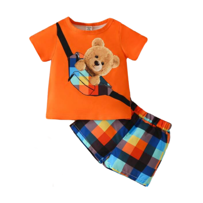 2PC.TEDDY BEAR SHORT SET