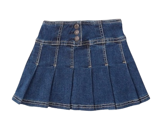 Pleated Jean Skirts