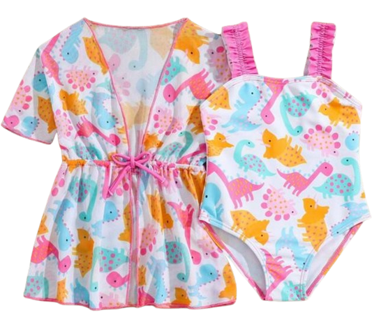 BABY GIRL 2PC.DINOSAUR SWIMWEAR