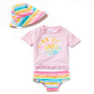 BABY GIRL 3PC. SWIMWEAR WITH HAT