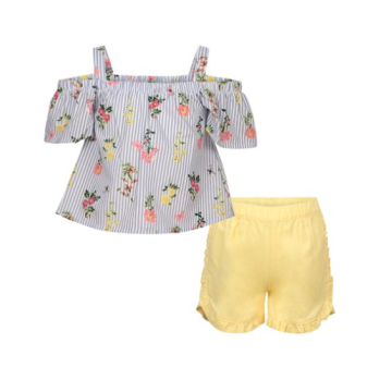 2PC FLOWER GIRL SHORT SET