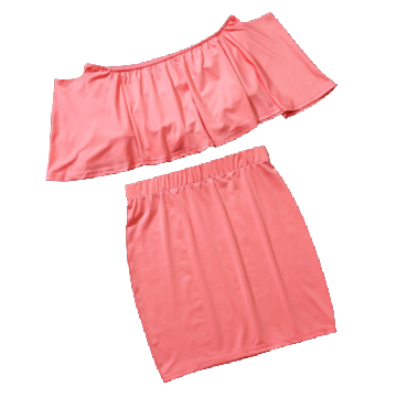 OFF SHOULDER 2PC.SKIRT